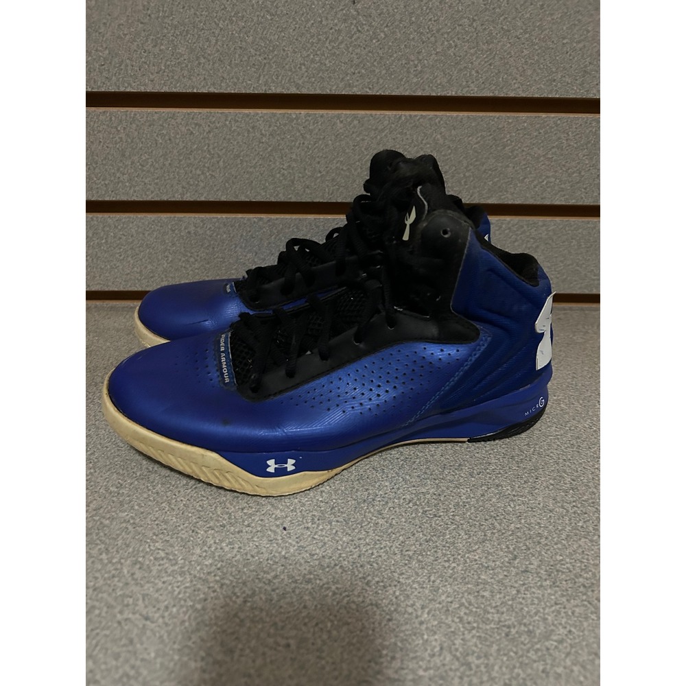 Under Armour Micro G Torch Mens 8 Basketball Shoes Blue Black High Top
